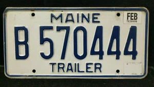 1x Single Maine ME Trailer B 570444  VIN/EXPIRED No Date Licence Plate - Picture 1 of 3
