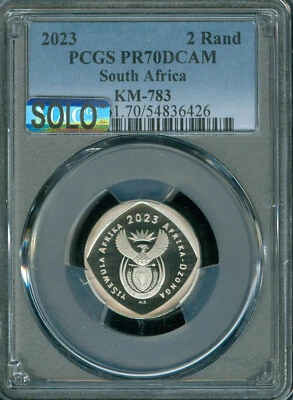 2023 SOUTH AFRICA 2 RAND PCGS PR70 DCAM MAC SOLO FINEST SPOTLESS 1,000 MINTED - Image 1 of 2