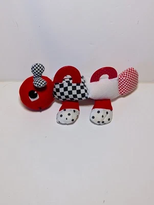 Baby Sensory Teether Rattle Crinkle Caterpillar Ant Red Black Infant Toy PlushB2 - Image 1 of 4