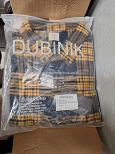 Dubinik Mens Flannel Shirts Long Sleeve Button Down Casual Plaid Shirt Size XL - Picture 1 of 4