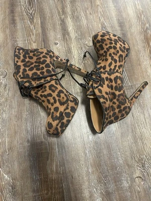 Jessica Simpson Women's Leopard Print Lace-Up Boots Size 7.5M - Image 1 of 3