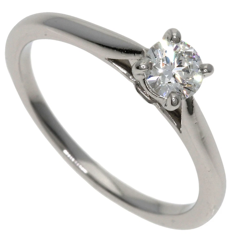 Anillo Cartier Solitario 1P Diamante #47 Platino PT950 Damas [Usado] Foto 1 de 4