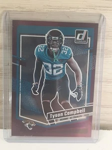 2023 Tyson Campbell Donruss purple shock 42/67 jaguars #140 - Picture 1 of 7