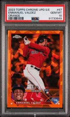2023 Topps Chrome Update Sapphire Edition Orange 11/25 Enmanuel Valdez Rookie RC - Image 1 of 2