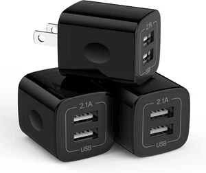 USB Wand Ladegerät Box, 3er Pack 2.1A Dual USB Ladeblock Brick Cube Netzteil - Bild 1 von 12