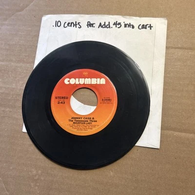 Johnny Cash Sold Out Of Flag Poles/Mountain Lady Columbia 45 Tennessee Three Foto 1 de 3