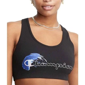 Champion Damen CA Racerback Sport-BH schwarz, Übergröße 1X - Bild 1 von 3