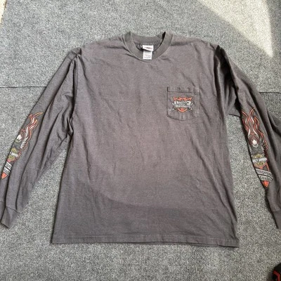 Harley Davidson Vintage Long Sleeves Tee Shirt Size X-Large gray - Image 1 of 4