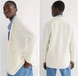 NUEVO CON ETIQUETAS J Crew Cecile Suéter Relajado Blazer M Lana Marfil Preppy Old Money Heritage - Imagen 1 de 7
