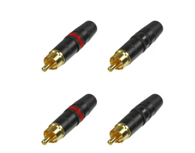 4x REAN Neutrik NYS-373-0 NYS-373-2 Cinchstecker vergoldet RCA Cinch Paar NYS373 - Bild 1 von 4