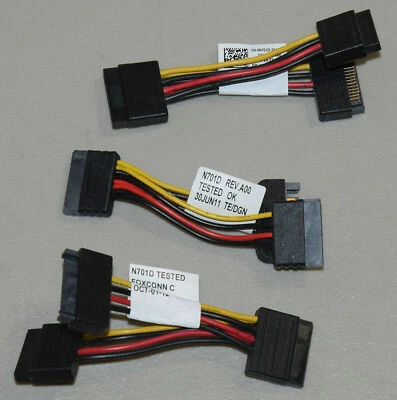 Lot 3 Dell N701D SATA Power Connector Splitter Cable Cord 1 to 2 Split Used - Image 1 of 3