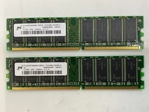 MT16VDDT6464AG-265C4 PC2100U-25330-Z 512MB DDR 266MHz CL2.5 Memory RAM Cards x 2 - Picture 1 of 8