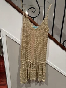 MELISSA ODABASH LADIES GOLD BEACH DRESS SIZE LARGE  GREAT CONDITION WORN ONCE - Picture 1 of 5