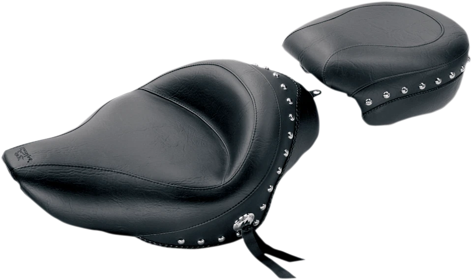 Одиночное туристическое сиденье Mustang 04-21 Harley Sportster шириной 3,3 галлона с заклепками - черное - Изображение 1 из 1