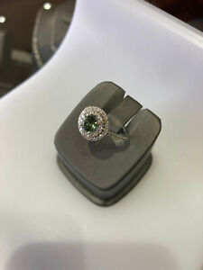 Stunning .85ct Montana Sapphire in 14kt White Gold with .50ctw diamond melee