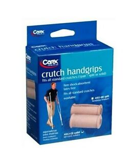 2 - Carex Solid Crutch Handgrips Universal Fit Washable Split Solid Latex Free