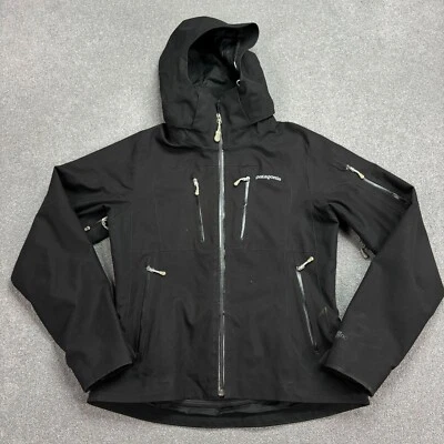 Chaqueta Patagonia Mujer Pequeña Negra Aislada Polvo Bowl H2NO Capucha Lluvia Dama Foto 1 de 4