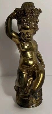 Putti de latón (querubín sin alas)/pieza dorada para niño pequeño para lámpara/portavelas Foto 1 de 4