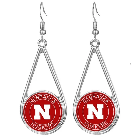 Nebraska Cornhuskers Womens Silver Drop Dangle Earrings w Gift Pkg D29 Cover