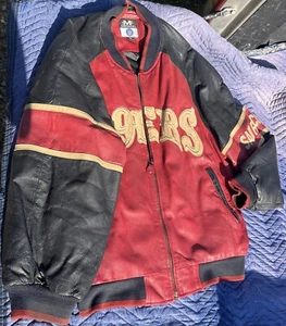 Vintage 90’s San Francisco 49ers Mirage 100% Leather Jacket Size Men’s XL - Picture 1 of 24