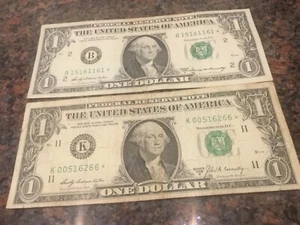 1969A & 1969B $ 1 DOLLAR BILL STAR NOTES !! DALLAS AND NEW YORK - Picture 1 of 7