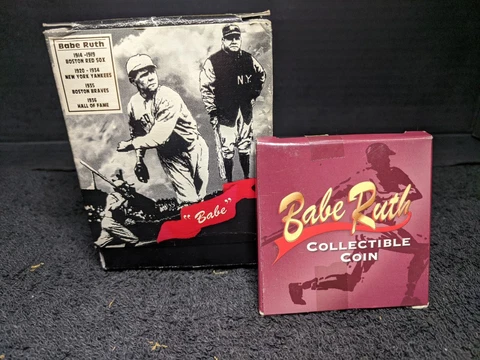 BABE RUTH 1992 FOTOBALL BASEBALL LIMITED EDITION GOLD STITCHED + 1999 CMG COIN Cover