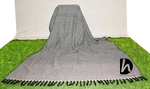 Traditional Soft Blanket 50X60 In New Couch White & Black Throw Beautiful Sofa - Picture 1 of 6