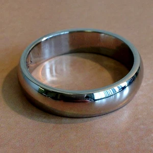 7mm Comfort Domed D Shape Men's Engagement Band Ring Plain 925 Sterling Silver - Picture 1 of 6