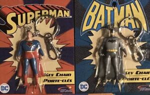 DC Comics Batman Superman Figural Bendable Poseable PVC Key Chains NEW
