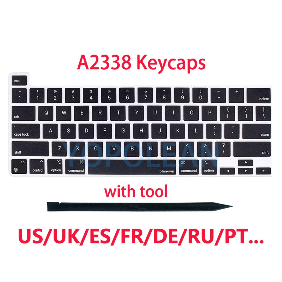 Teclas para portátil para Macbook Pro 13" Retina M1 A2338 tapa de teclas EE. UU. REINO UNIDO ES FR 2020 Foto 1 de 4
