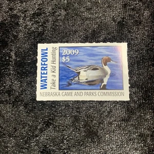 2009 Nebraska Duck Stamp Waterfowl Pintail Game & Parks Conservation Hunting MNH - Picture 1 of 2