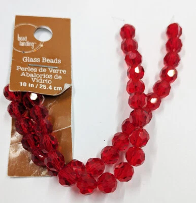 Aterrizaje de cuentas de vidrio transparente cristal rojo facetado redondo 8 mm C21-64 Foto 1 de 4