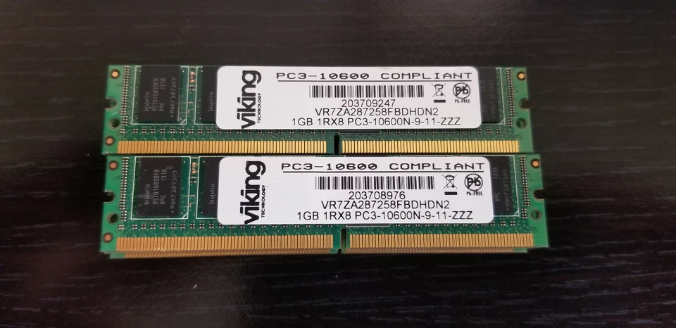 Viking VR7ZA287258FBDHDN2 1GB 1Rx8 PC3-10600N-9-11-ZZZ Lot of 8 - Image 1 of 1