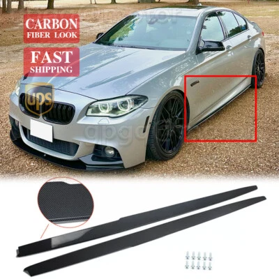 For BMW F10 5 Series 528i 535i 550i M5 11-2016 Carbon Fiber Side Skirt Extension - Image 1 of 4
