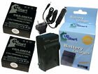 2X Battery+Charger+Car Plug+Eu Adapter For Panasonic Dmc-Tz4, Cga-S007e, Dmc-Tz1