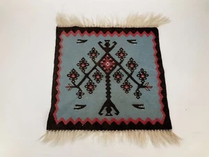 *KELIM TISCHLÄUFER MUSTER ORNAMENT BERBER TISCHDECKE WOLLE VINTAGE 49x49 - Bild 1 von 7