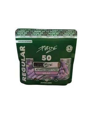 PURIZE® Aktivkohlefilter Regular 9mm Size | Lilac – 8 x 50st