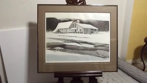 Alex Young Watercolor Painting "Winter" framed signed 98/345 1984 - Picture 1 of 6