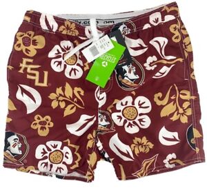 Wes Willy Mens FSU Florida State University Swim Trunks Floral Board Shorts NWT