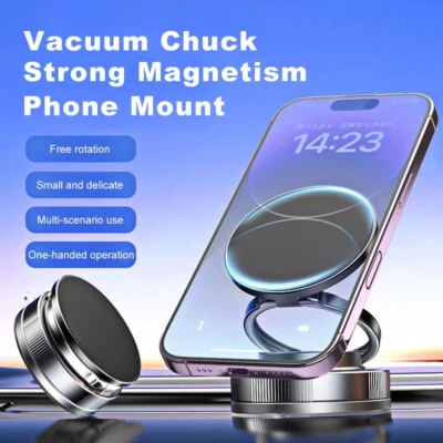 For iPhone 15/16/14/13 Pro Magnetic  Phone Mount Holder Suction Cup Stand Rotate - Image 1 of 4