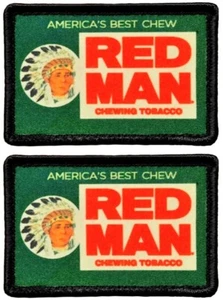 Red Man Chewing Tobacco Patch -2PC Hook Back 3'x2" Sublimated - Picture 1 of 2