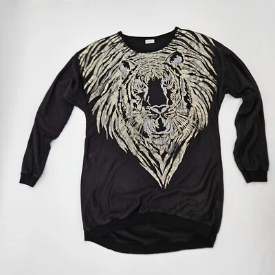 Sudadera túnica vintage Fredericks of Hollywood foil para mujer talla mediana tigre Foto 1 de 4