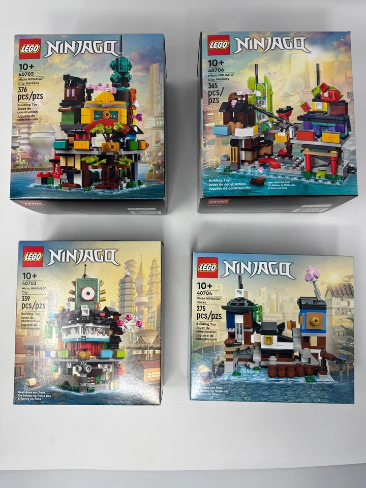 New Seal Retired Lego Micro NINJAGO City 40703/40704/40705/40706 Complete 4 Sets - Image 1 of 4