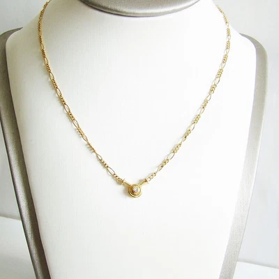 Halskette Gold 333er 8 kt Diamant Figaro Anhänger - Bild 1 von 4