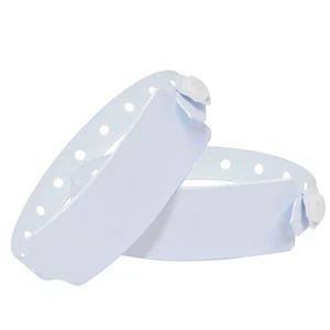 Confezione 100 Braccialetti Plastica Bianca Per Eventi Festa Concerti Bracciali - Foto 1 di 8