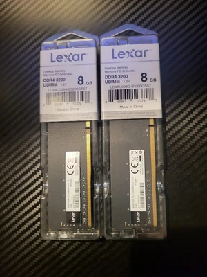 Lexar UDIMM DDR4 16GB (2x8) RAM, 3200 mHz, Desktop Computer Memory - Image 1 of 3