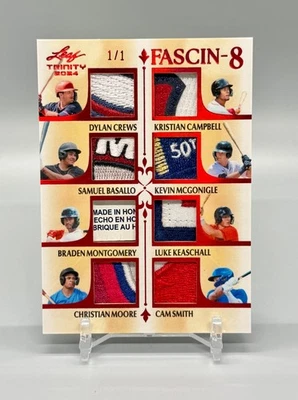 2024 Leaf Trinity Fascin 8 Logo Tag Patch Crews McGonigle Basallo Smith 1/1 - Image 1 of 2