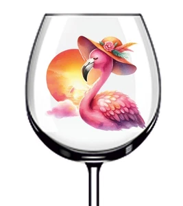 12x Pink Flamingo Bird Vinyl Sticker Decal Tumbler Wine Glass Bottle Van Car Cup - Picture 1 of 3