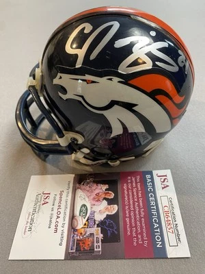 DENVER BRONCOS- CHAMP BAILEY AUTOGRAPH RIDDELL MINI HELMET JSA CB64857 - Image 1 of 2