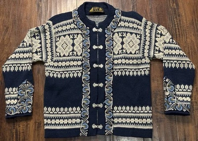 Suéter de lana azul y blanco vintage para mujer NORDSTRIKK talla S hecho en Noruega Foto 1 de 4